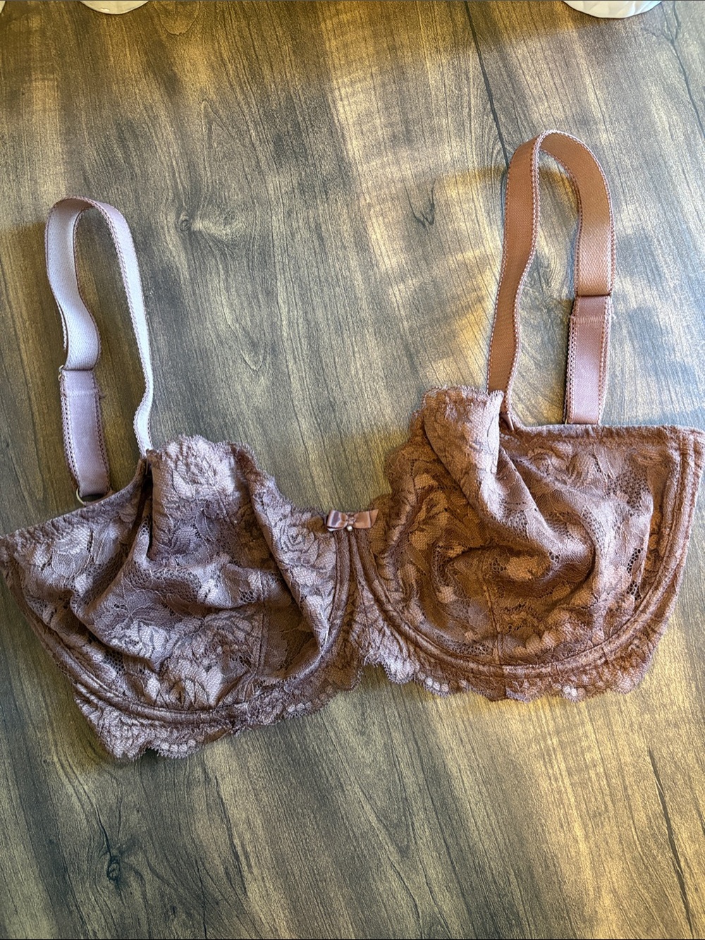 Lace Underwire Bra in Dusty Mauve